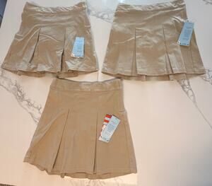 Cat & Jack Girls School Uniform Skorts Lot of 3 Khaki Beige Size 7 NWT